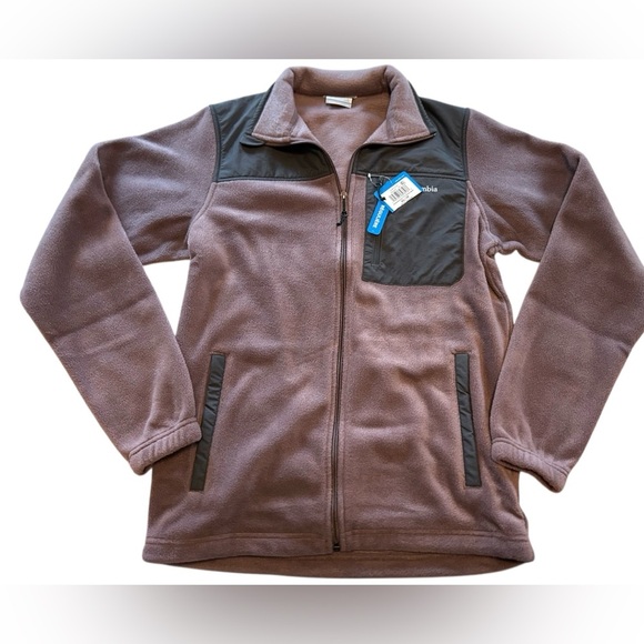 Columbia Men’s Granite Steens Mountain Overlay Fleece Jacket Black/Plum XM4487. - Picture 1 of 12